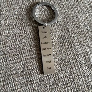 New Silver Keychain with Engraved Message
